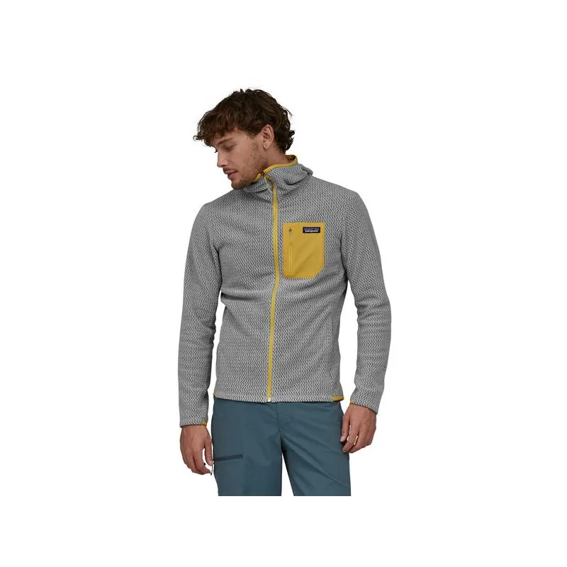 Sudadera con capucha y cremallera completa PATAGONIA R1 Air para hombre (Gris salado)