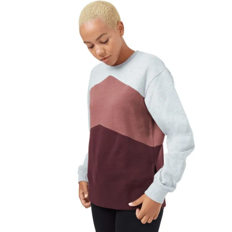 Sudadera de mujer Tentree Treefleece Chevron Crew ( Hi Rise Grey Heather/Mesa Red/Mulberry )