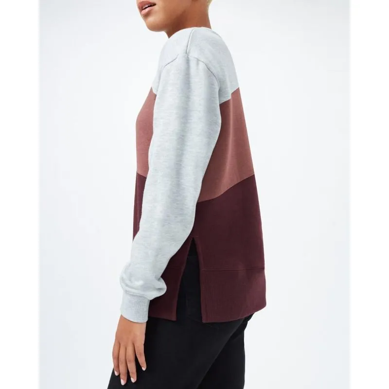Sudadera de mujer Tentree Treefleece Chevron Crew ( Hi Rise Grey Heather/Mesa Red/Mulberry )