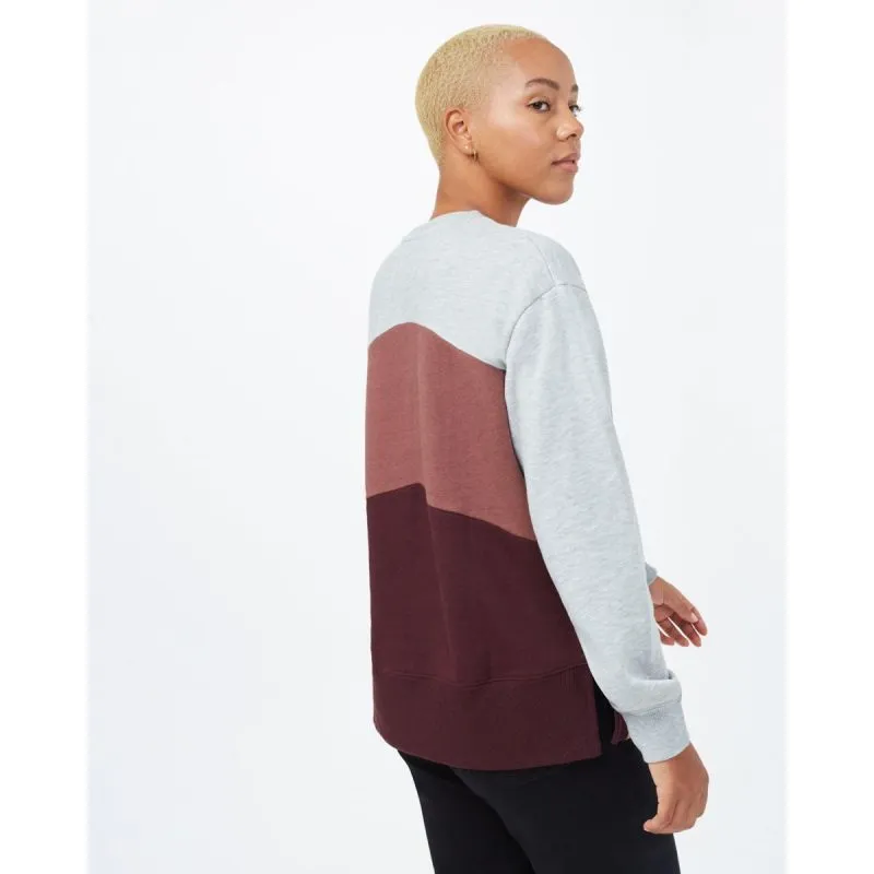 Sudadera de mujer Tentree Treefleece Chevron Crew ( Hi Rise Grey Heather/Mesa Red/Mulberry )
