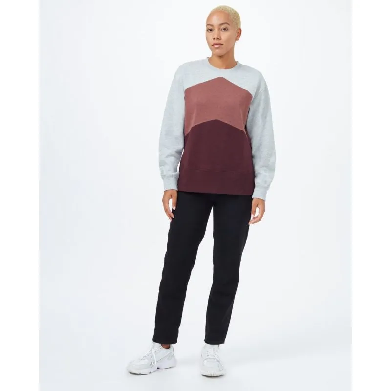 Sudadera de mujer Tentree Treefleece Chevron Crew ( Hi Rise Grey Heather/Mesa Red/Mulberry )