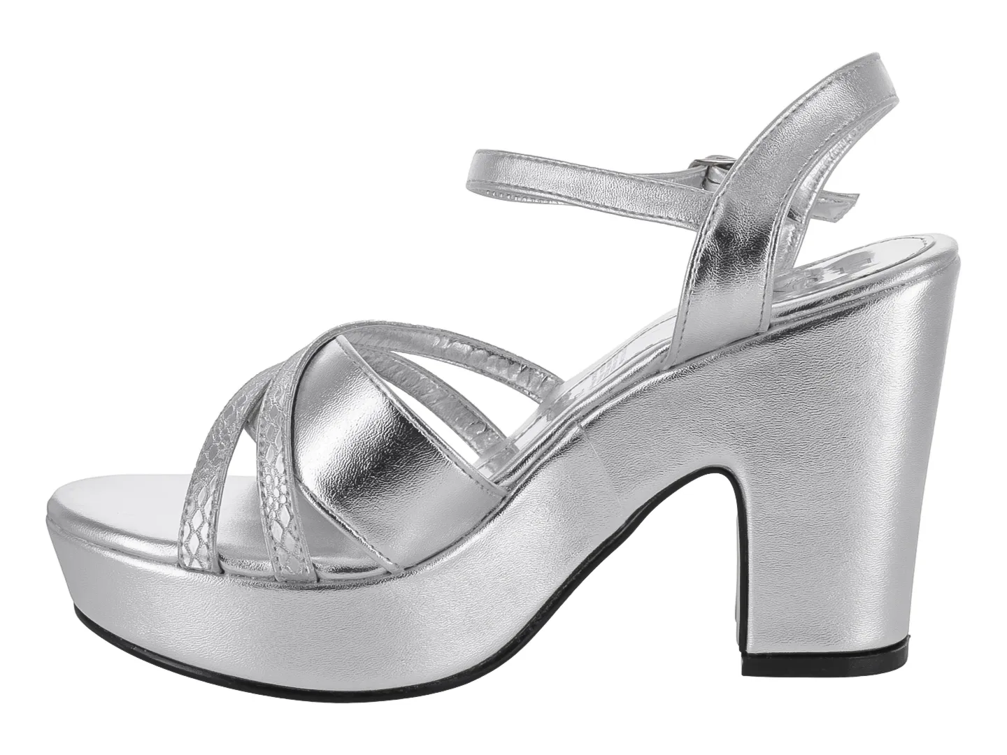 Tacones Eluviera Met Meduza Plata Para Mujer