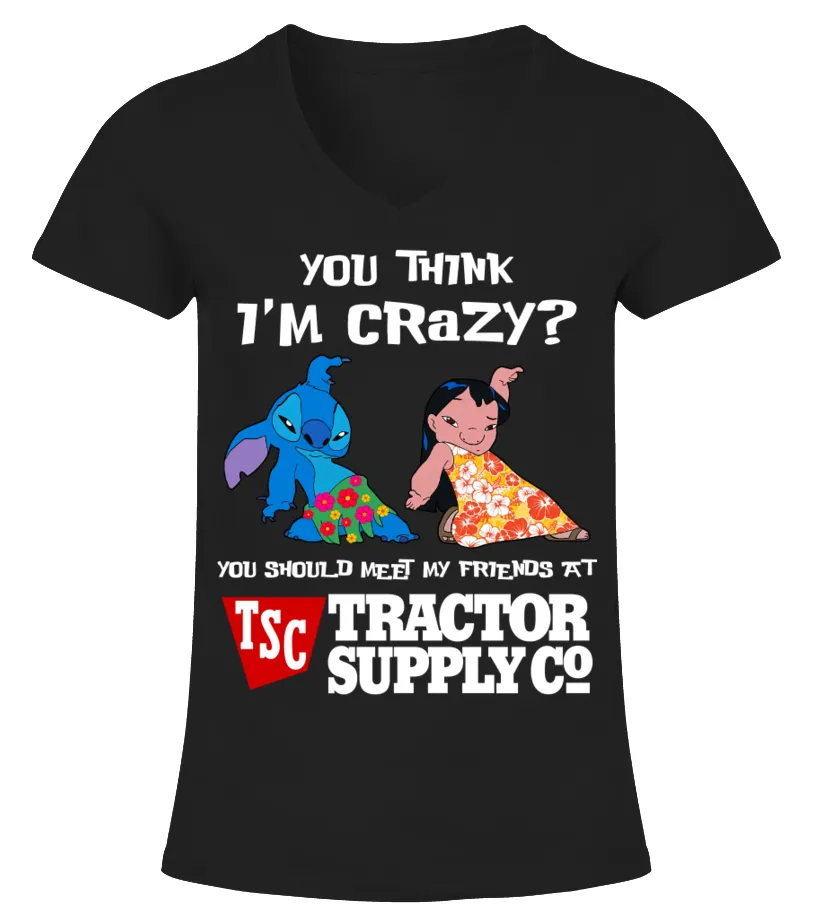 tractor supply you think i'm crazy? Camiseta cuello pico Mujer