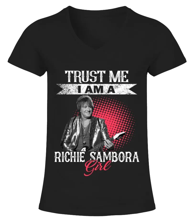 TRUST ME I AM A RICHIE SAMBORA GIRL Camiseta cuello pico Mujer