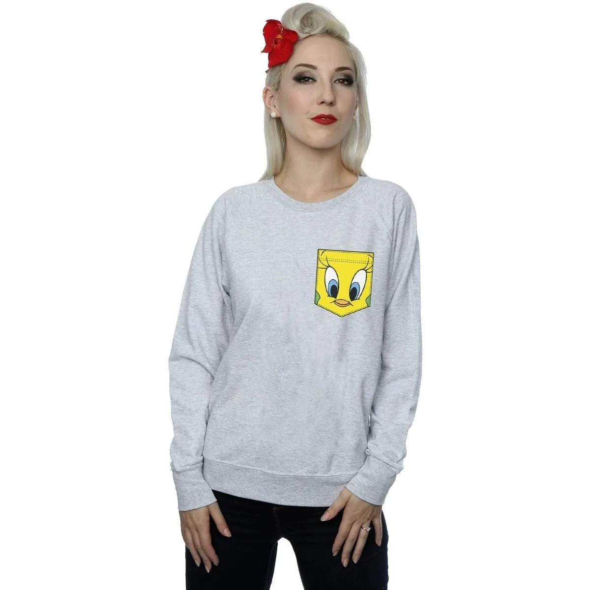 Tweety Pie Face Faux Pocket