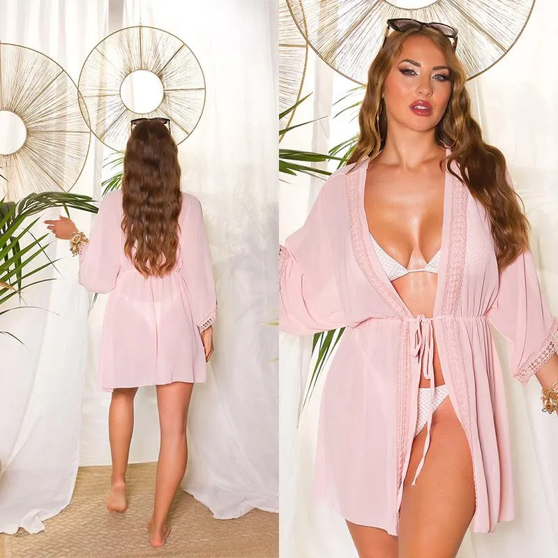 Túnica corta rosa de verano 