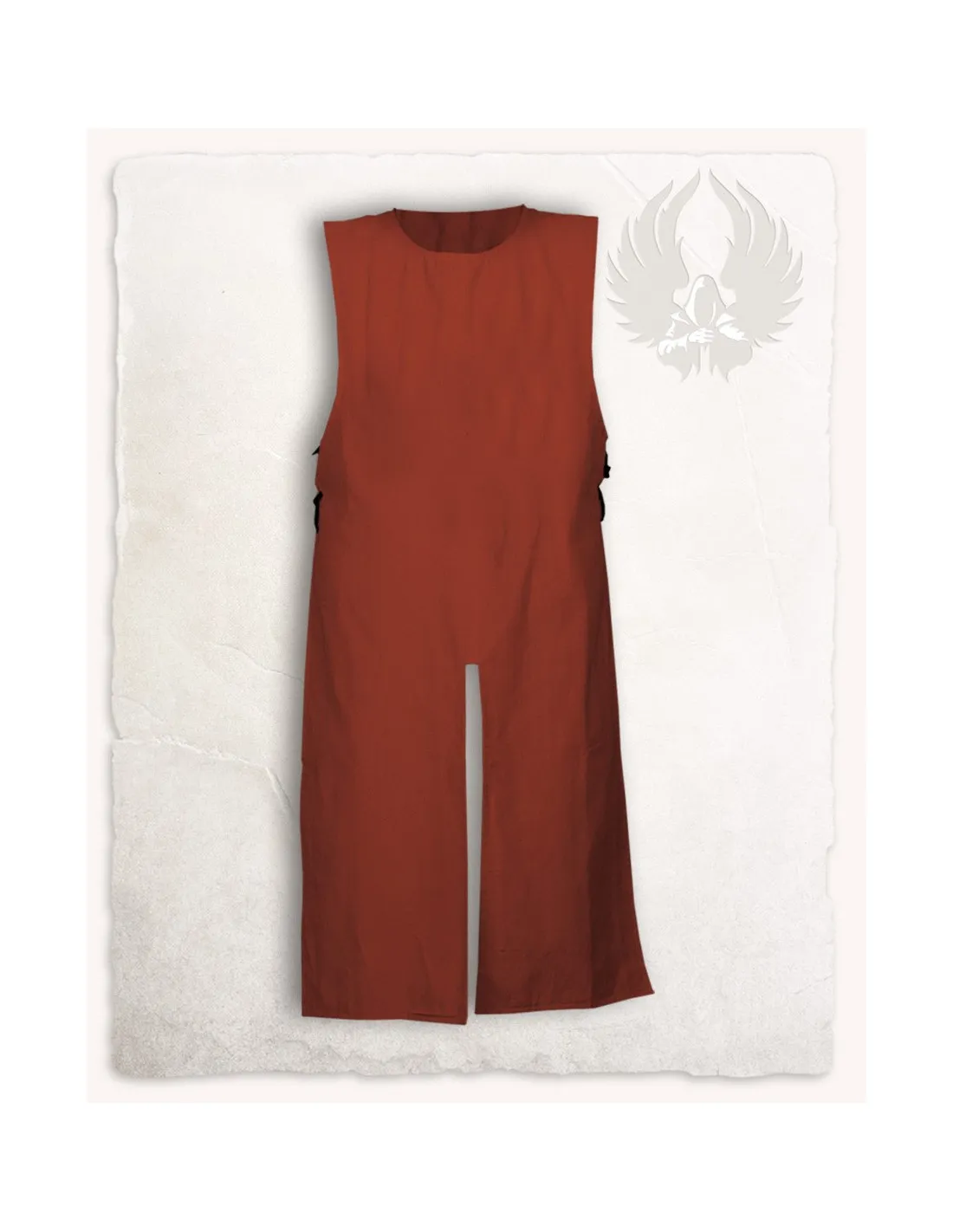 Túnica medieval de algodón modelo Carl, color rojo