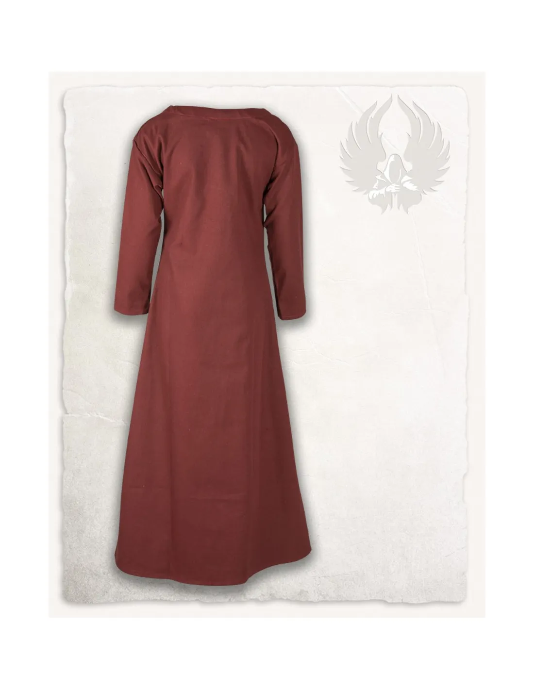 Túnica medieval de mujer en algodón burdeos modelo Lenora