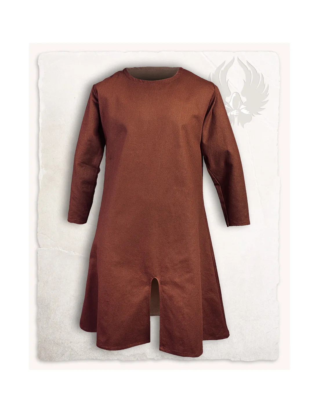 Túnica medieval larga en algodón marrón modelo Wolfram
