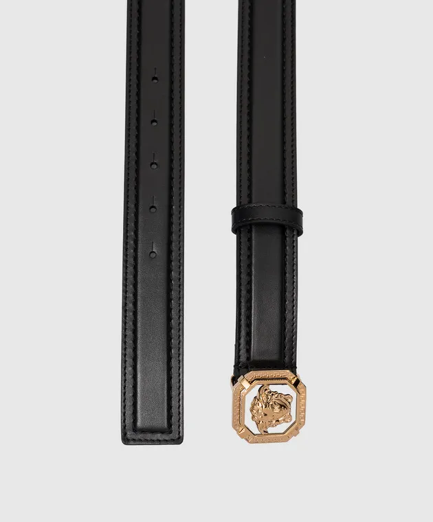 Versace Black leather strap with Medusa '95 logo