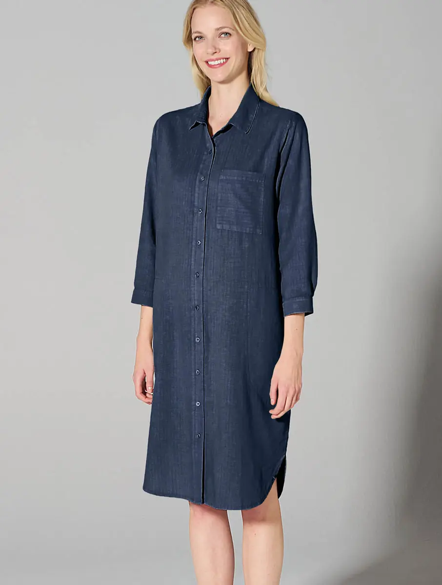 Vestido túnica con botones de cáñamo y algodón orgánico