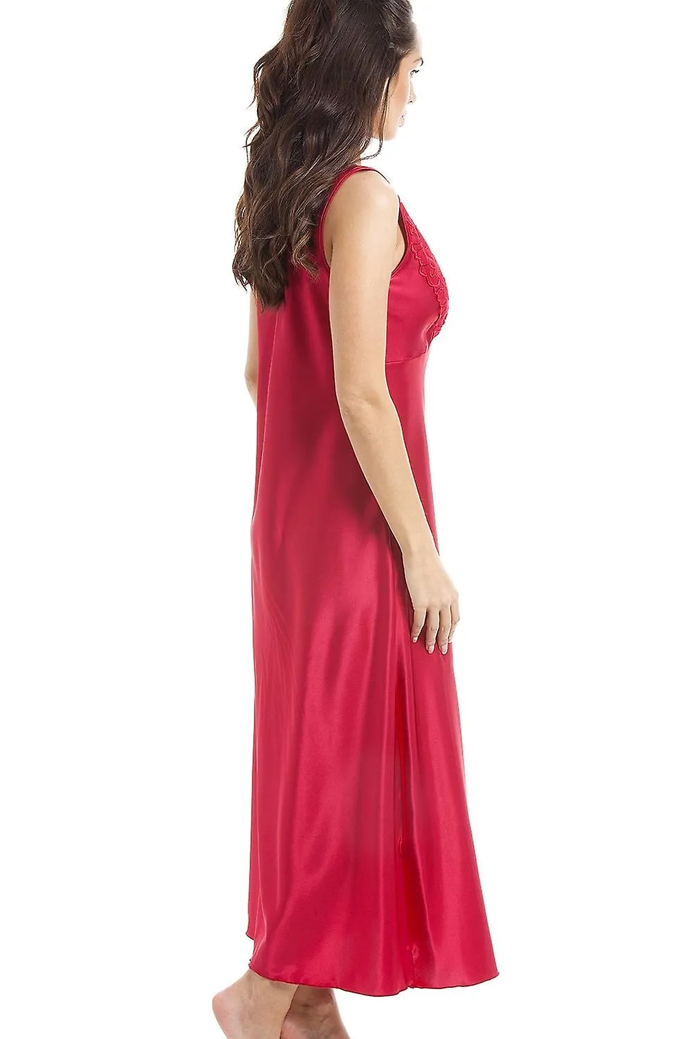 Women's Camille Luxury Red Lace Satin Chemise