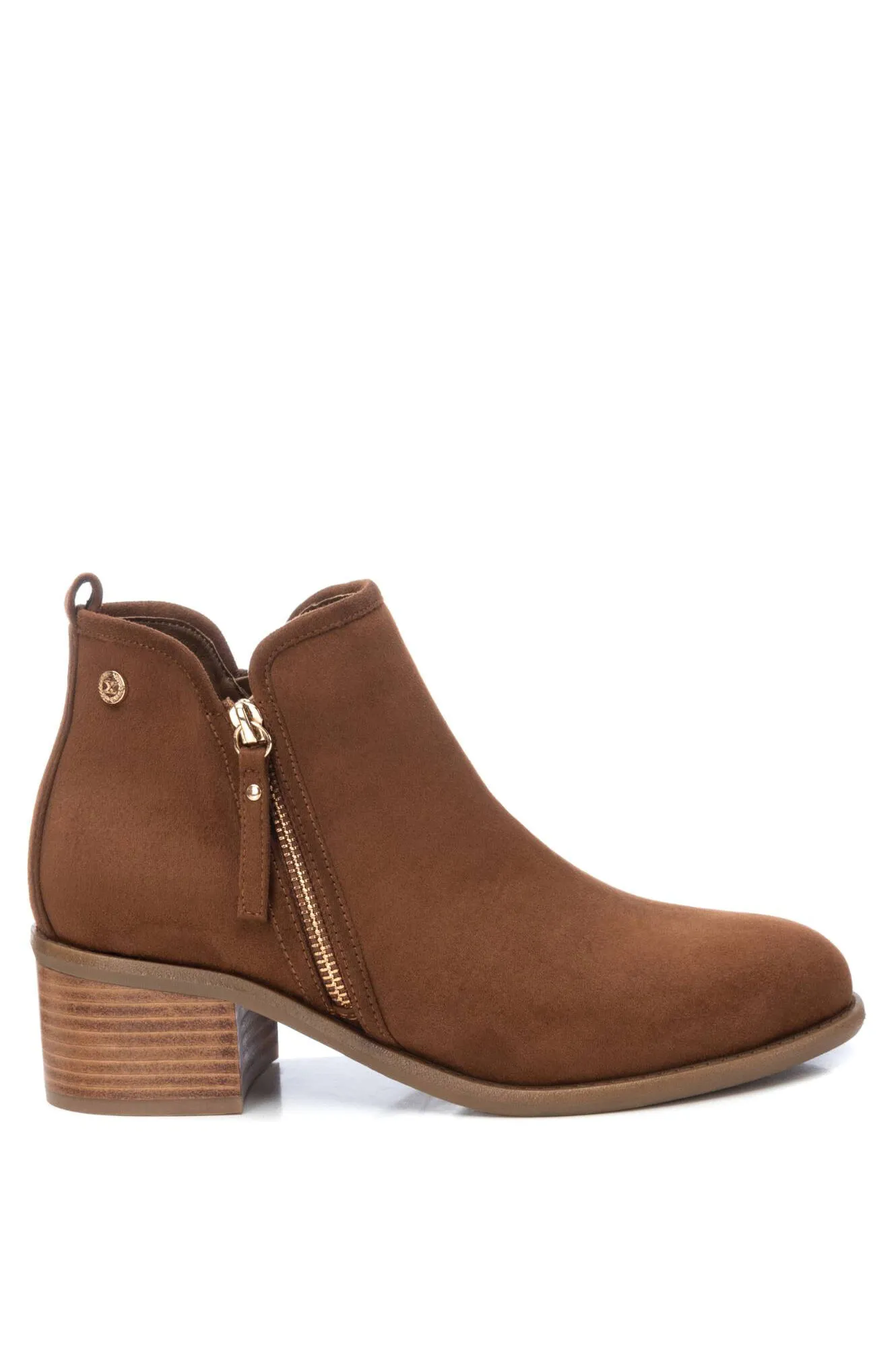 Xti Botin antelina con tacon y adorno cremallera