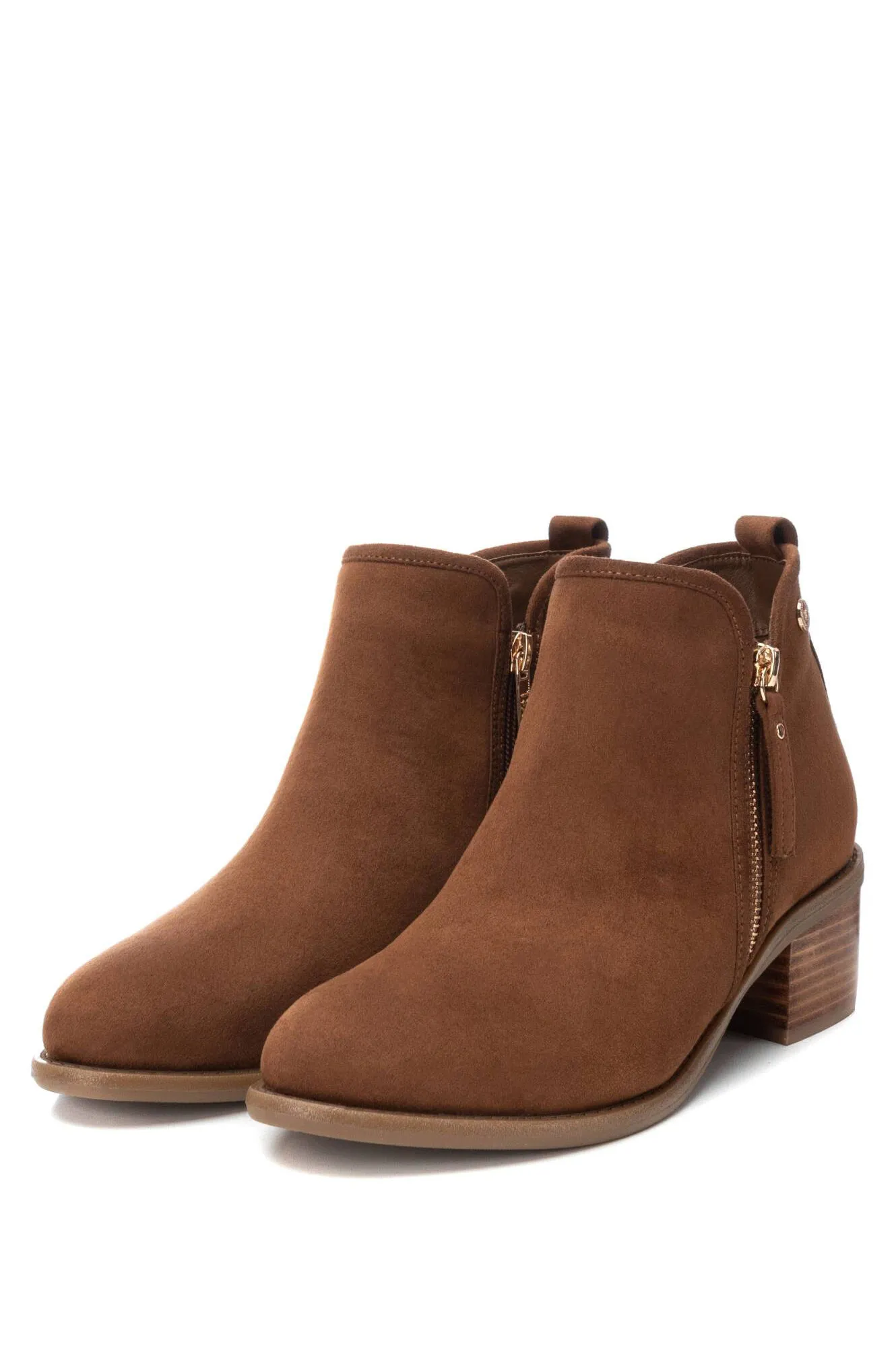 Xti Botin antelina con tacon y adorno cremallera