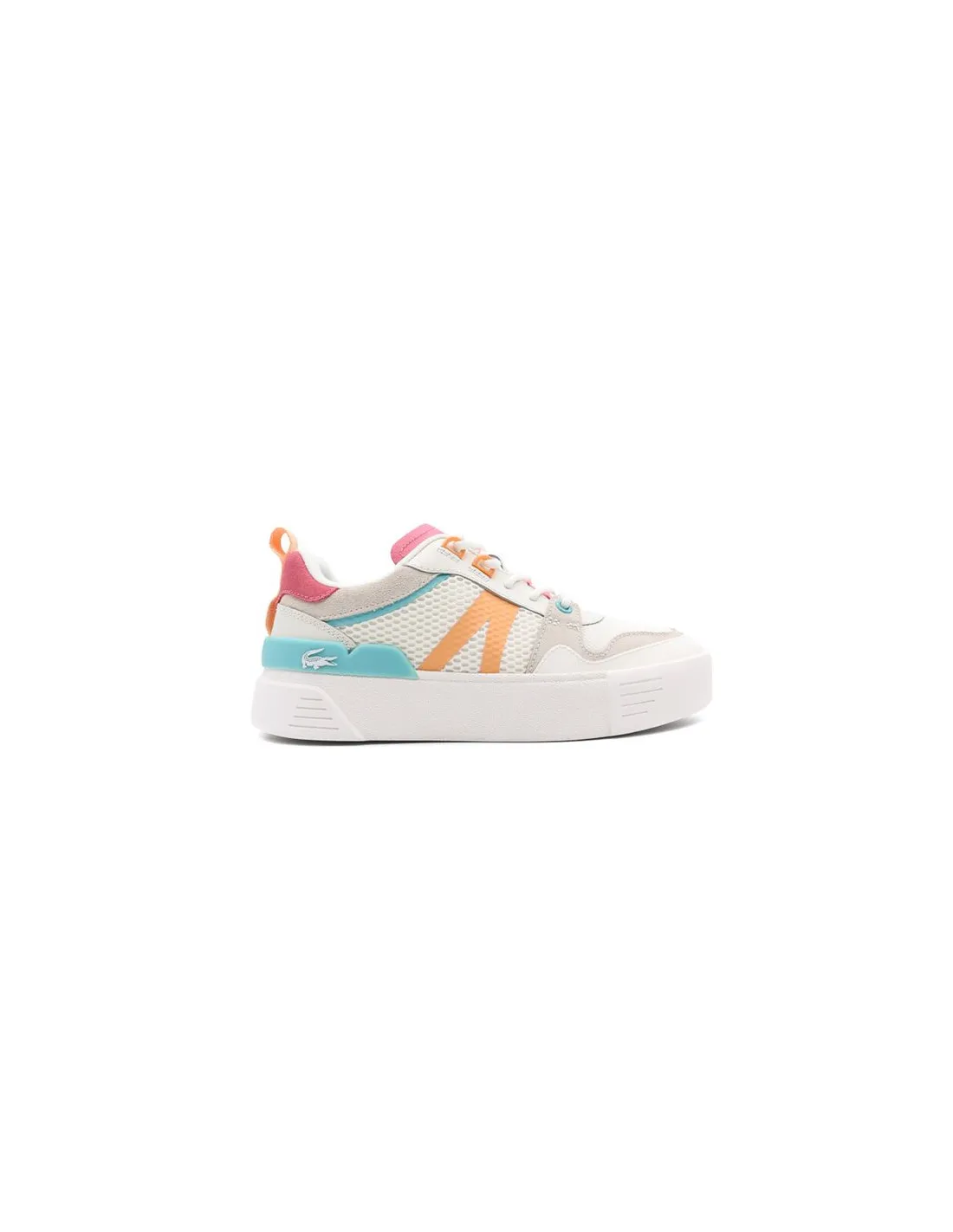 Zapatillas Lacoste L002 Leather Heel Pop Blanco Mujer