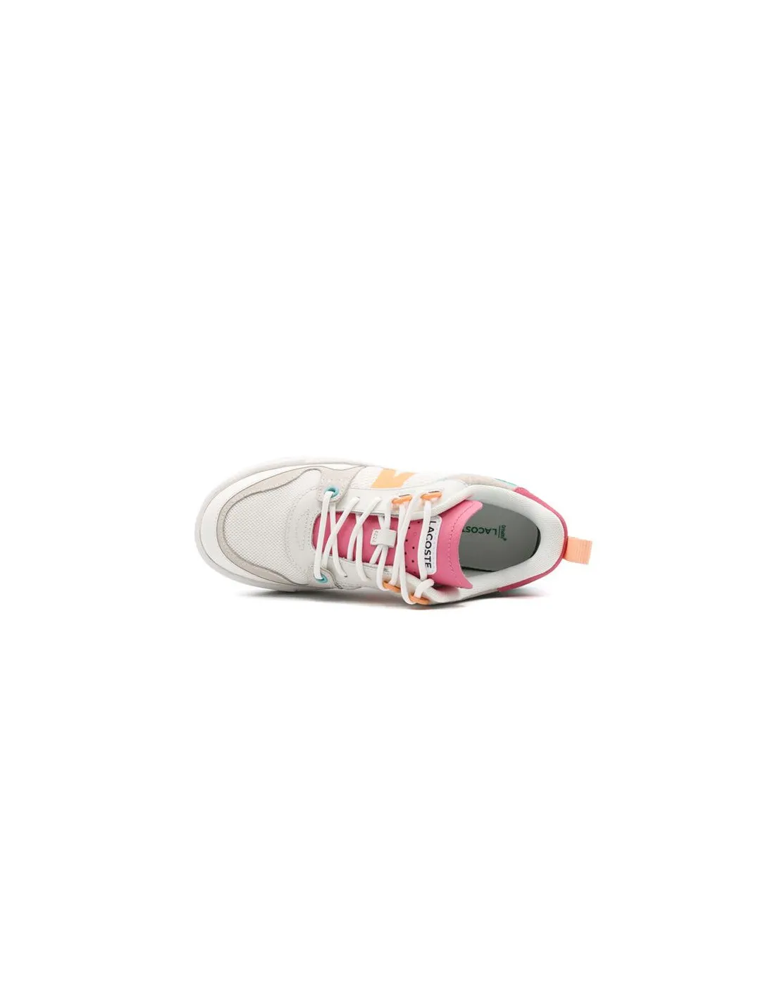 Zapatillas Lacoste L002 Leather Heel Pop Blanco Mujer