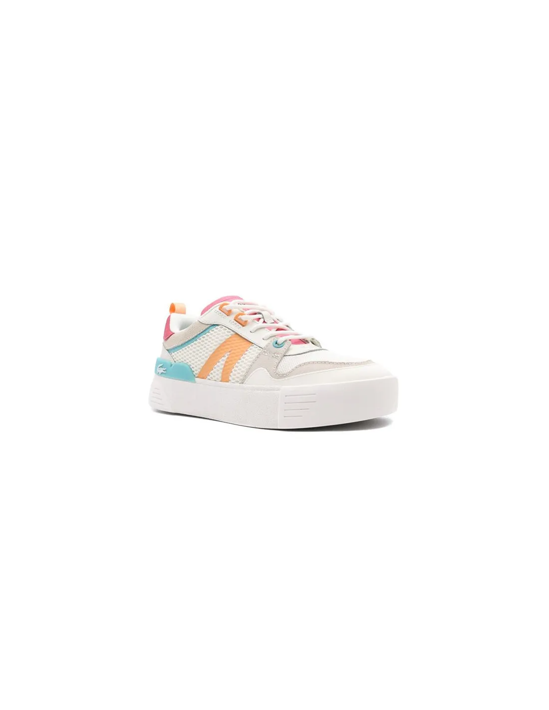 Zapatillas Lacoste L002 Leather Heel Pop Blanco Mujer