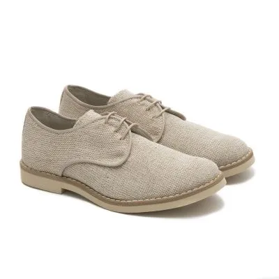 Zapato comunion lino beige tostado
