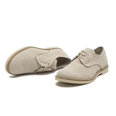 Zapato comunion lino beige tostado