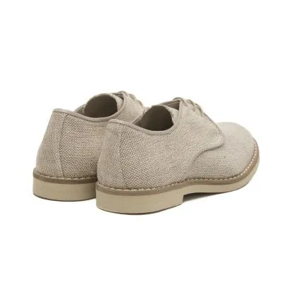 Zapato comunion lino beige tostado