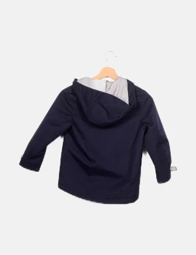 Zara Abrigo impermeable azul marino