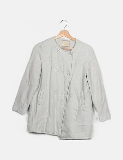 Zara Abrigo levita gris perla
