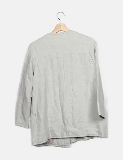 Zara Abrigo levita gris perla