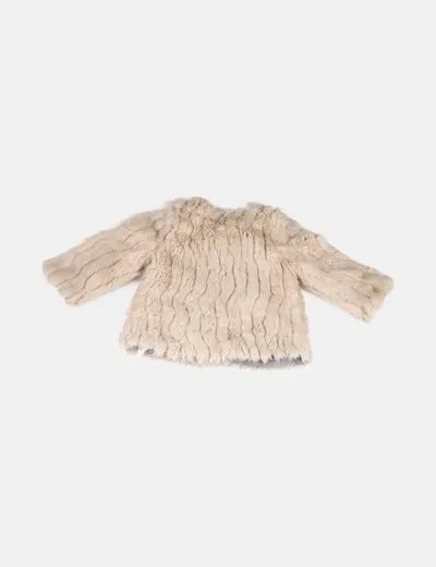 Zara Abrigo marrón de pelo