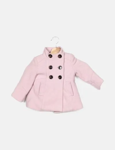 Zara Abrigo rosa doble botonadura