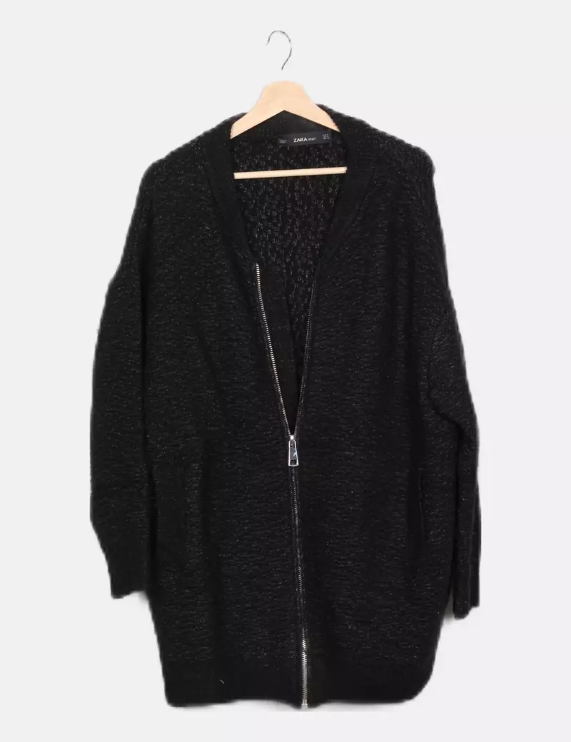 Zara Chaqueta negra punto